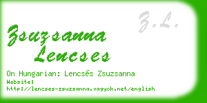 zsuzsanna lencses business card